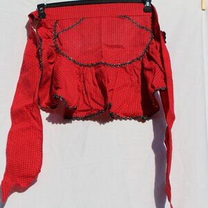 Beautiful Handmade Apron RED and Black with 2 pockets